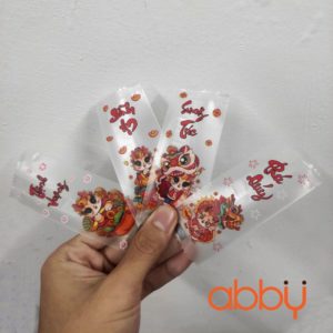 Túi đựng kẹo nougat Tài lộc mix mẫu 9.5x4cm (200 chiếc)