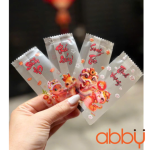 Túi đựng kẹo nougat Tài lộc mix mẫu 9.5x4cm (200 chiếc)