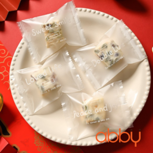 Túi đựng bánh quy chữ trắng trong mờ 7x10cm (100 chiếc)