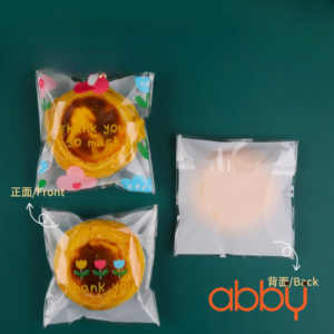 Túi đựng bánh quy tự dán Bông hoa 10x10cm (100 chiếc)