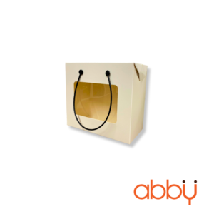 Hộp giấy có quai trắng trơn 18.8x9.2x16.8cm