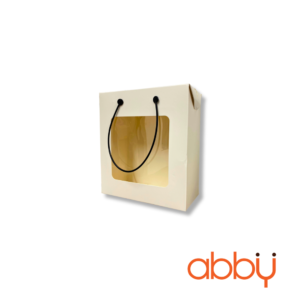 Hộp giấy có quai trắng trơn 18.8x9.2x21cm
