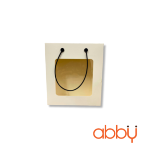 Hộp giấy có quai trắng trơn 18.8x9.2x21cm