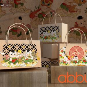 Hộp kraft có quai Truyền thống size S 12.5x18.8x9.2cm