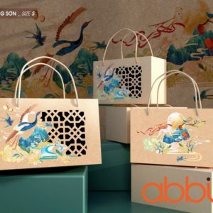 Hộp kraft có quai Sơn Hạc size S 12.5x18.8x9.2cm