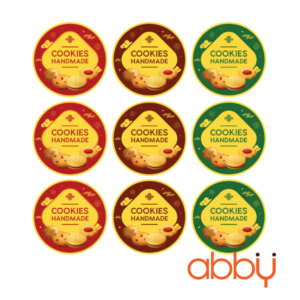 Tem tròn mẫu Cookies Handmade 6cm (9 chiếc)