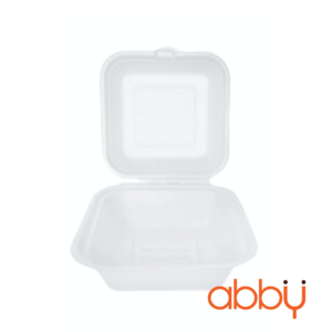 Hộp bento bã mía tự hủy sinh học màu trắng Loại 1 (1 chiếc)