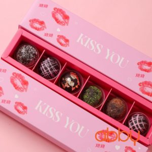 Hộp socola hình chữ nhật 6 viên Kiss You