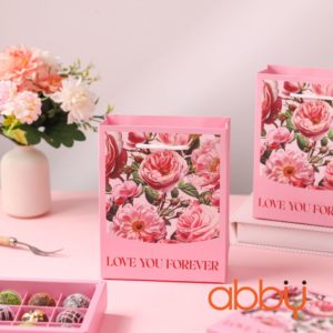 Túi đựng hộp socola 19.5x15.5cm Love You Forever