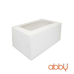 Hộp cupcake trắng 2 ô