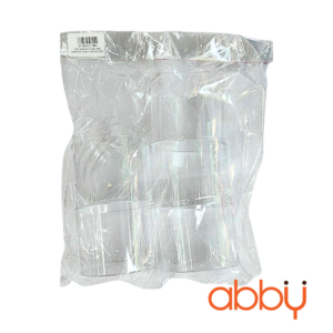 Cốc nhựa PS tròn cứng LC2016 5.5x7cm có nắp (5 chiếc)