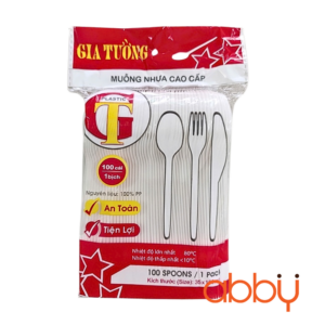Thìa nhựa trắng (100 chiếc)