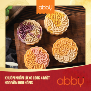 Khuôn nhấn lò xo 100g 4 mặt hoa văn hoa hồng