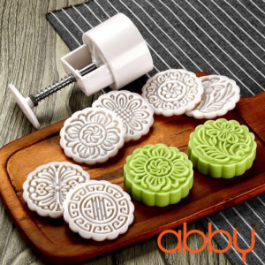 Khuôn nhấn lò xo 100g 6 mặt tròn vân hoa