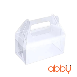 Hộp mica đựng bánh cuộn có tay xách 16x9x9 cm (hộp)