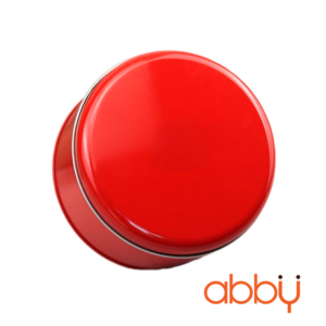 Hộp thiếc tròn màu đỏ 13.5x7cm