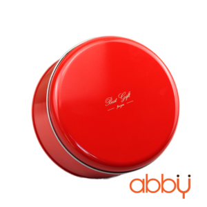 Hộp thiếc tròn màu đỏ 13.5x7cm