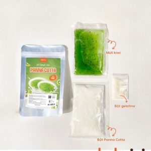 Set nguyên liệu làm Panna Cotta vị kiwi 8 ly