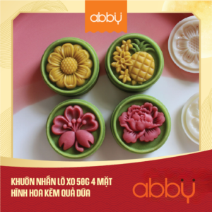 Khuôn nhấn lò xo 50g 4 mặt hình hoa kèm quả dứa