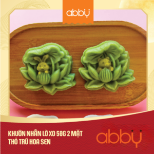 Khuôn nhấn lò xo 50g 2 mặt thỏ trú hoa sen