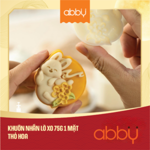 Khuôn nhấn lò xo 75g 1 mặt thỏ hoa