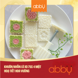 Khuôn nhấn lò xo 75g 4 mặt hoạ tiết hoa vuông