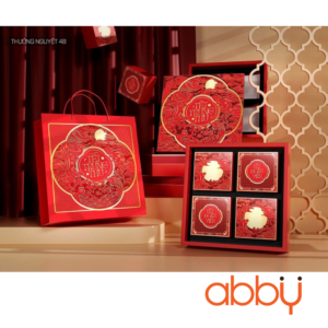 Bộ túi & hộp giấy 4 bánh trung thu 150-250g mẫu Thưởng Nguyệt