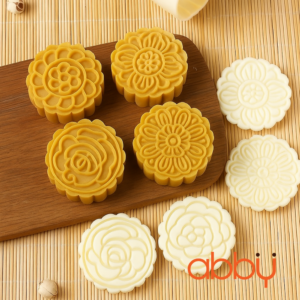 Khuôn nhấn lò xo 100g 4 mặt hoạ tiết hoa cúc hoa hồng