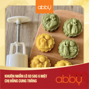 Khuôn nhấn lò xo 50g 6 mặt chị Hằng cung trăng