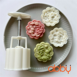 Khuôn nhấn lò xo 75g 2 mặt Thỏ ngắm trăng 2023