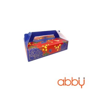 Hộp giấy đựng 6 bánh trung thu 50-75g mẫu Hoa mẫu đơn