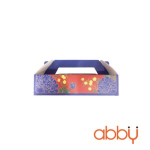 Hộp giấy đựng 6 bánh trung thu 50-75g mẫu Hoa mẫu đơn