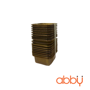 Khay nhựa 7cm đựng bánh Trung Thu 50-75g nâu cà phê PP (50 chiếc)
